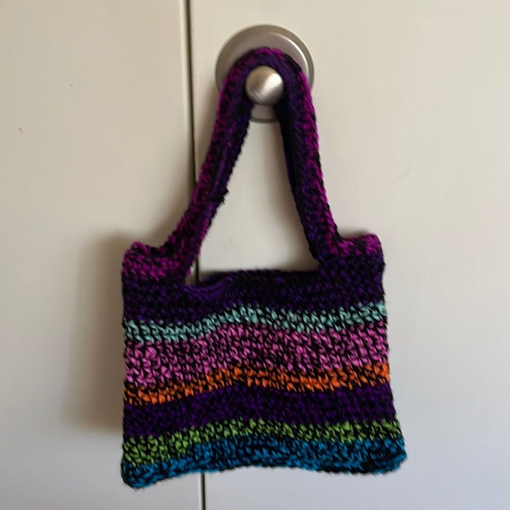Mini crochet tote bag